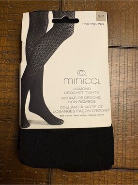 minicci women’s Black Diamond Crochet Tights - 1 Pair